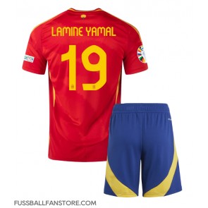 Spanien Lamine Yamal #19 Replik Heimtrikot Kinder EM 2024 Kurzarm (+ Kurze Hosen)